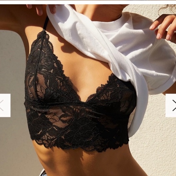 Free People Other - New 2 pack Free people Intimately Black long line lace bra size large